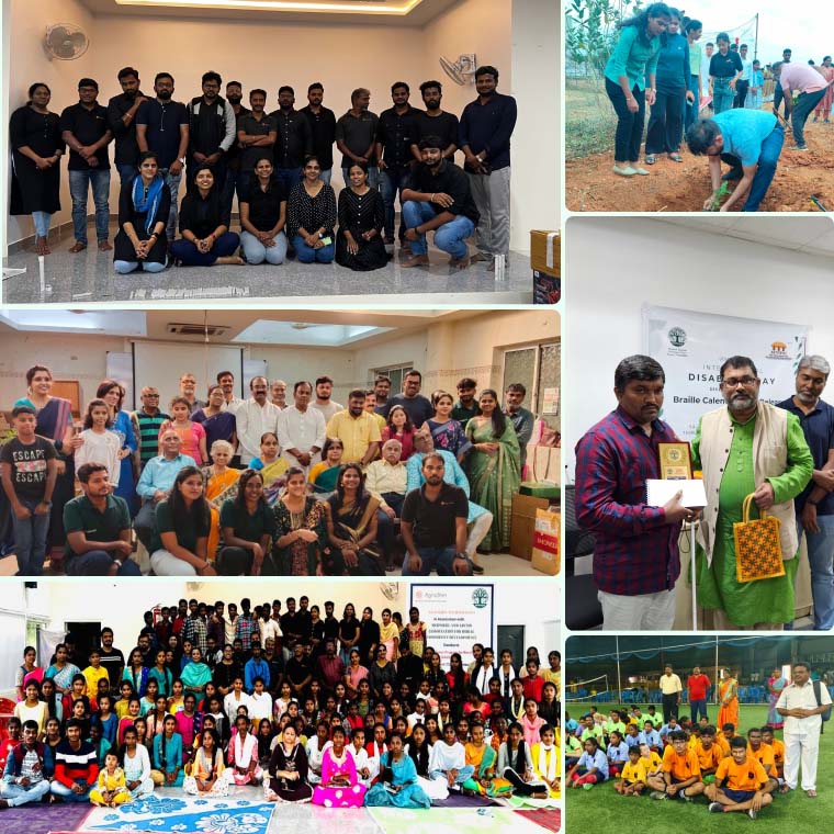 Volunteers interacting with beneficiaries at Meiporul Chennai Foundation Trust